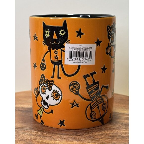Spectrum Designz Cat Jack O' Lantern 18 Oz Halloween Ceramic Coffee Mug - Picture 5 of 7